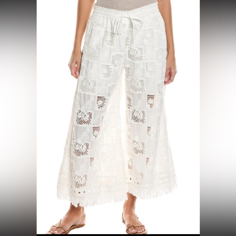 NEW JOHNNY WAS minca pant fancy white size Medium